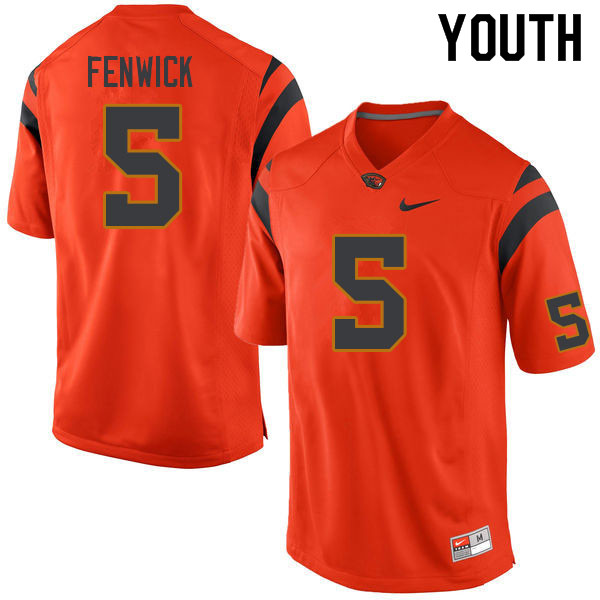 Youth #5 Deshaun Fenwick Oregon State Beavers College Football Jerseys Sale-Orange